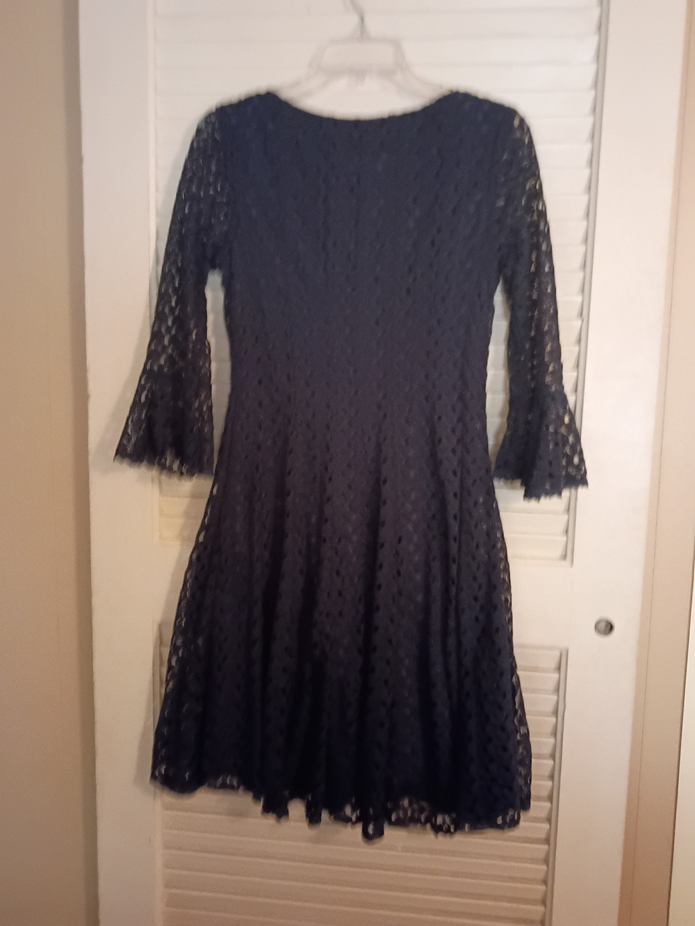 Rabbit Rabbit Rabbit Navy Lace Bell-Sleeve Mini Dress - Picture 6 of 6